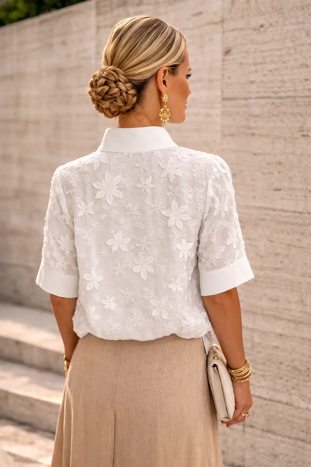 Sonelita | Elegante Bluse mit Stehkragen