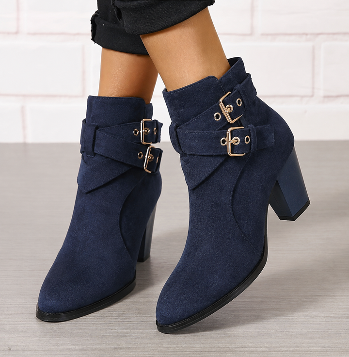 Gerda | Damen Stiefelette mit Schleife und Blockabsatz