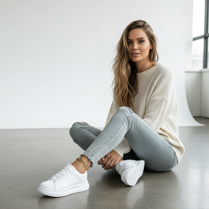 Bequeme weiße Sneakers für Damen