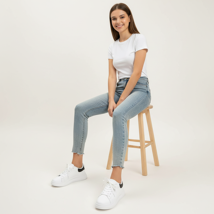 Bequeme weiße Sneakers für Damen