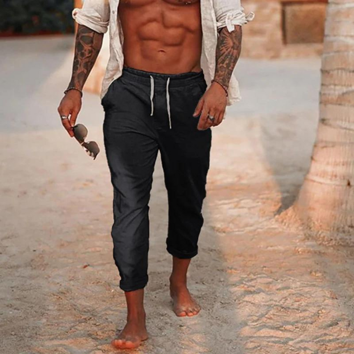 Elegantes Leinenhose Herren Kordelzug