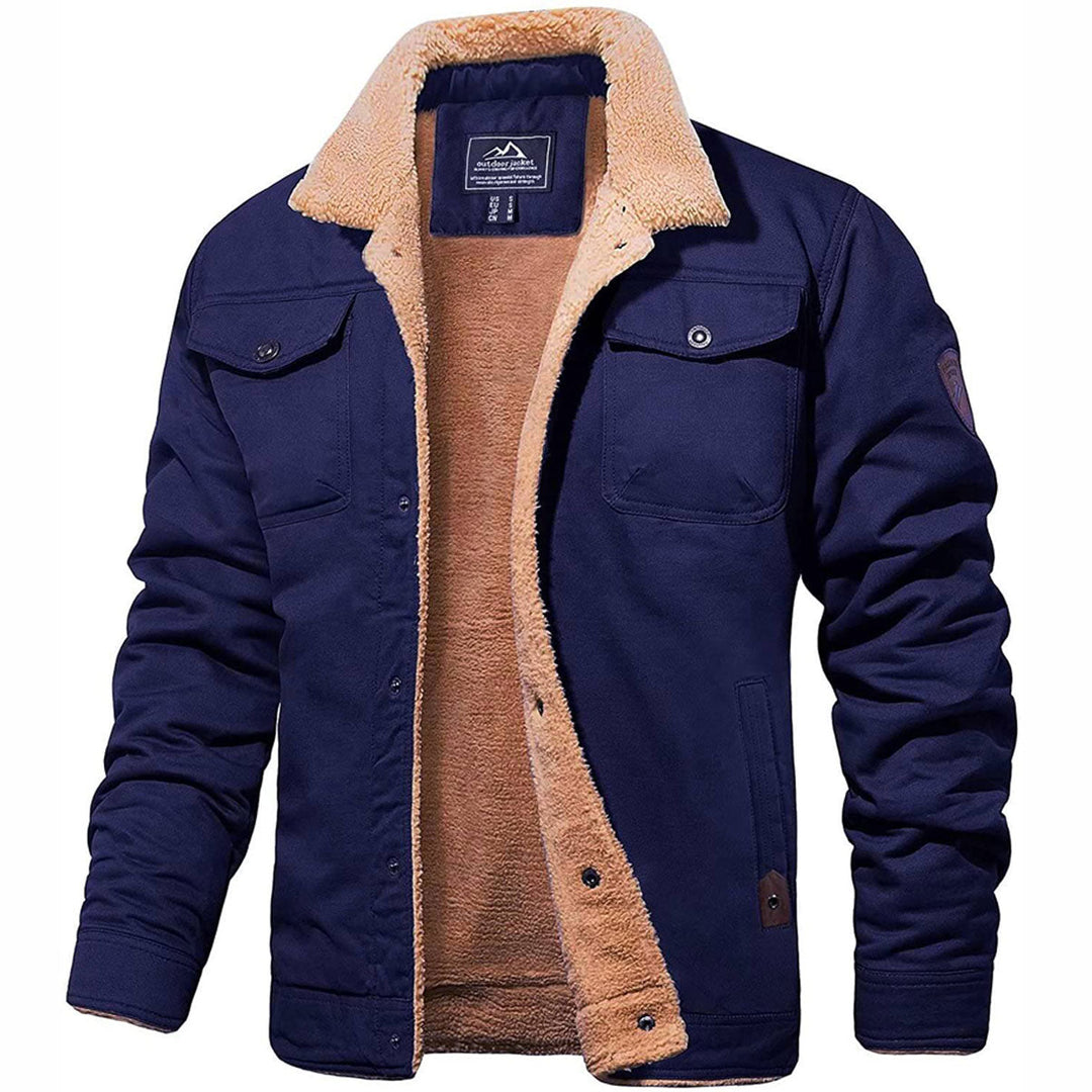 Herren Winterjacke mit Sherpa-Futter - Warme Gefütterte Jacke