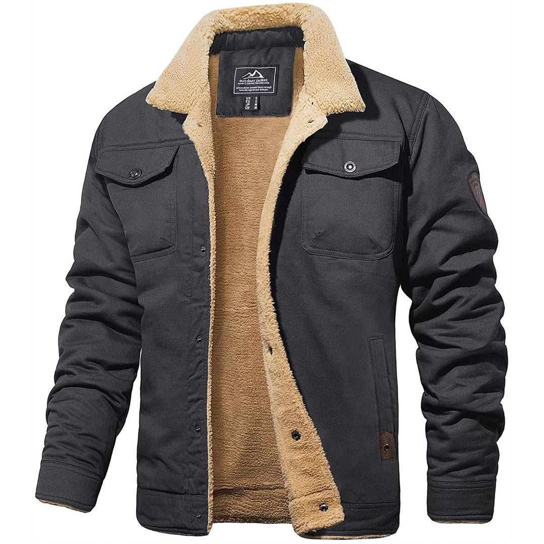 Herren Winterjacke mit Sherpa-Futter - Warme Gefütterte Jacke