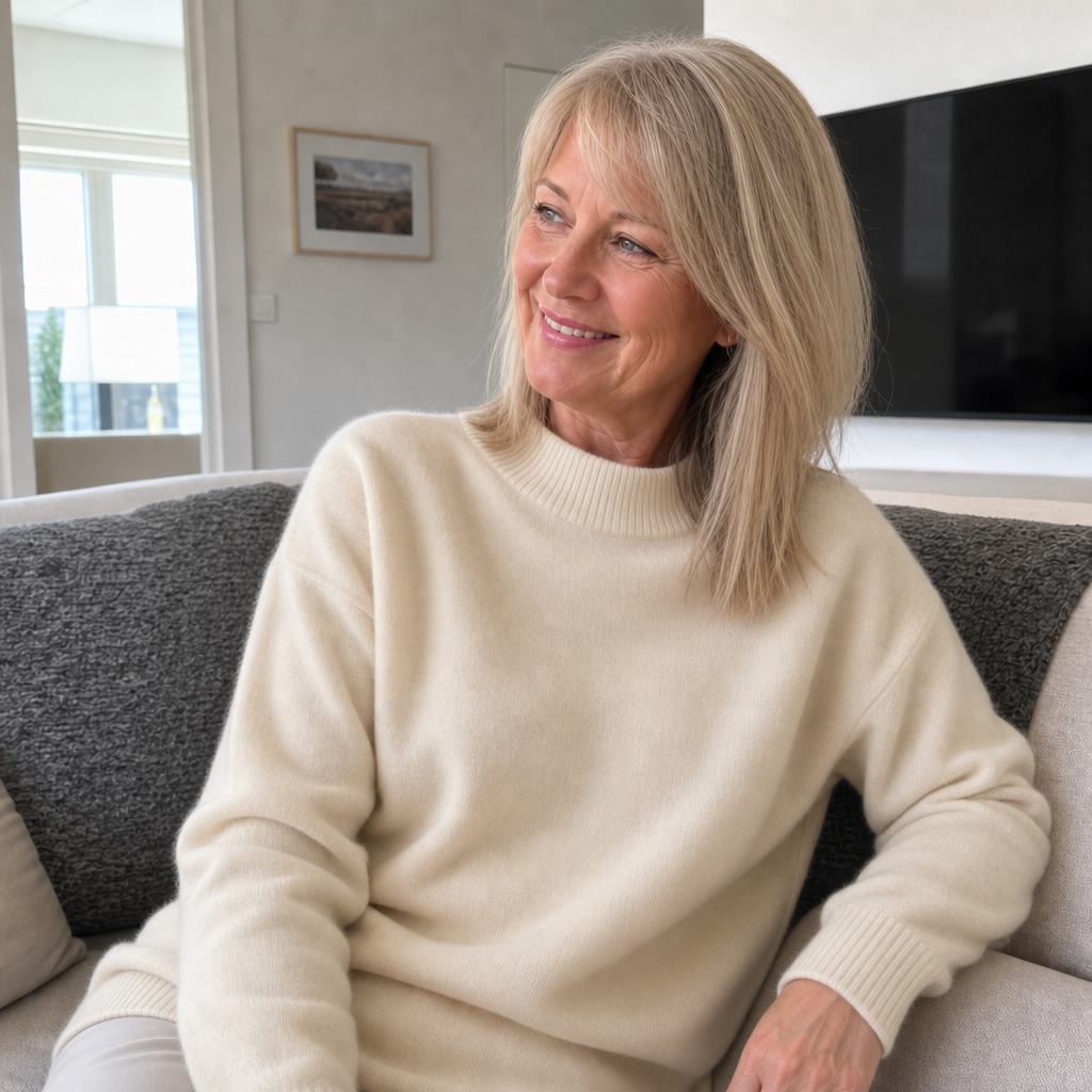 Damen Kaschmirpullover mit Stehkragen
