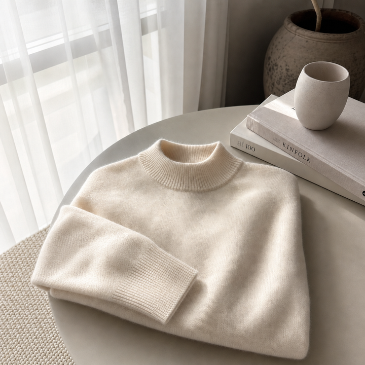 Damen Kaschmirpullover mit Stehkragen