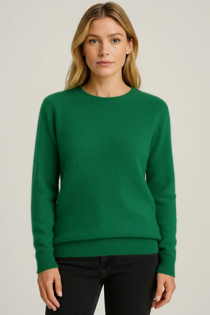 Damen-Kaschmirpullover mit Rundhalsausschnitt, weich