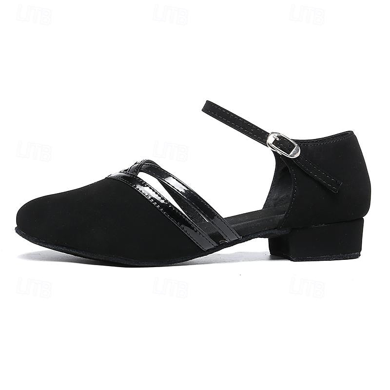 Hermina - Damen Ballerinas mit Riemchen und Blockabsatz