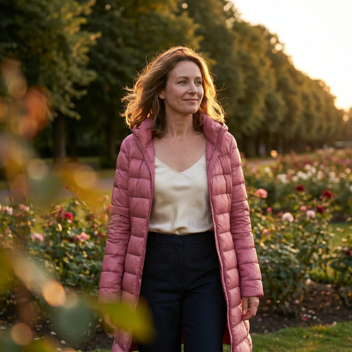 Ultraleichte Daunenjacke für Damen mit abnehmbarer Kapuze