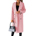 Damen Lange Jacke mit Revers und Knopfverschluss
