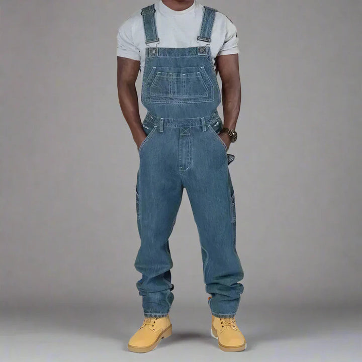 Denim Overall Herren | Gerade Beine &amp; Funktionale Taschen
