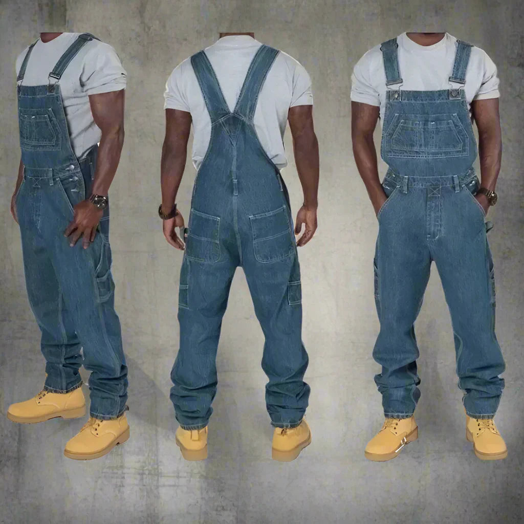 Denim Overall Herren | Gerade Beine &amp; Funktionale Taschen