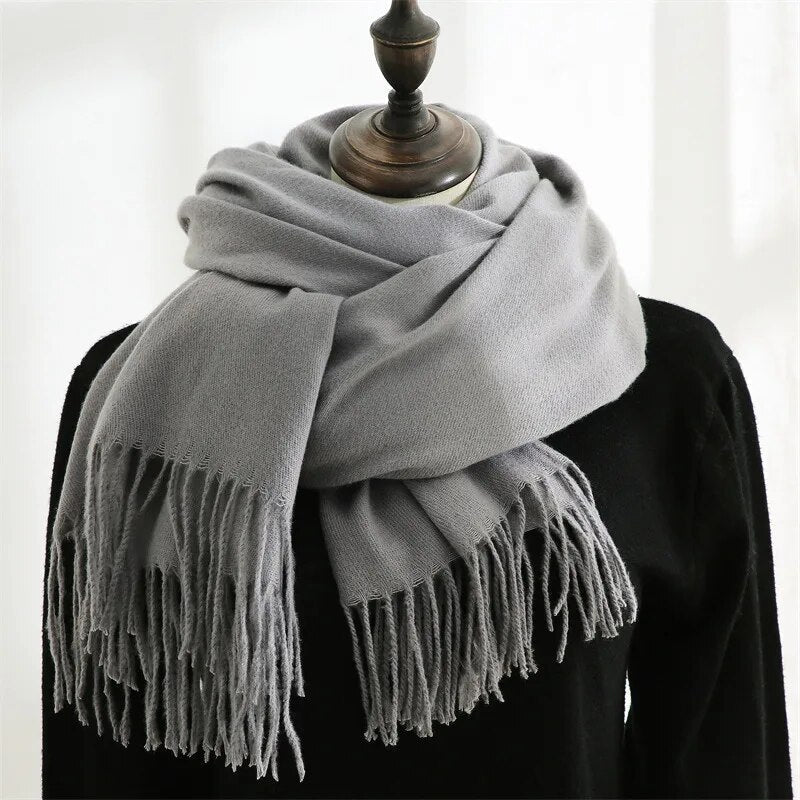 Kaschmir-Schal mit Quasten, weich und warm