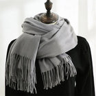 Kaschmir-Schal mit Quasten, weich und warm