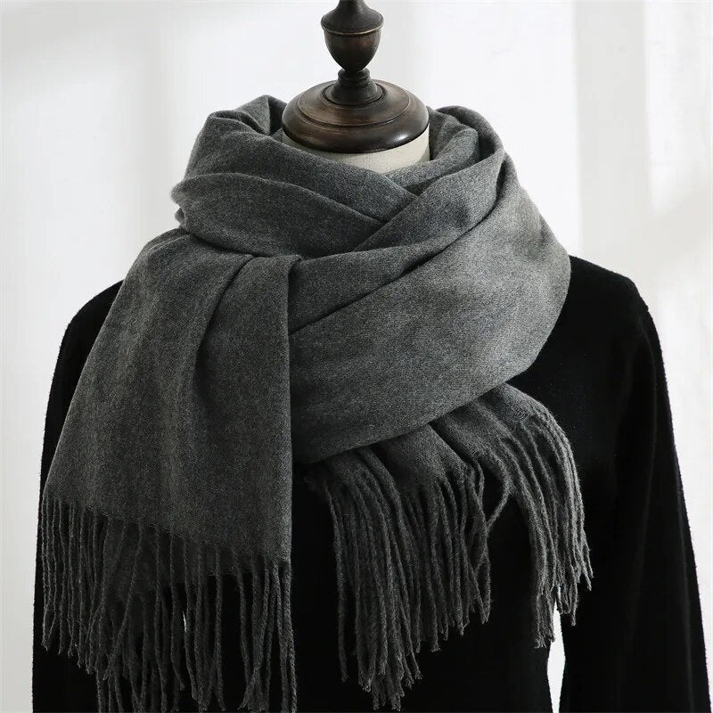 Kaschmir-Schal mit Quasten, weich und warm