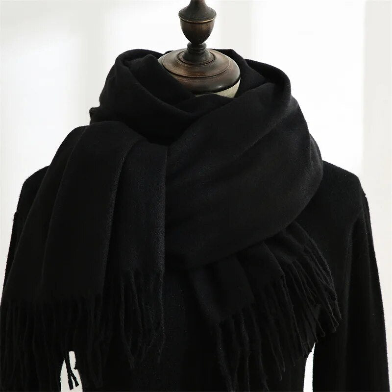 Kaschmir-Schal mit Quasten, weich und warm