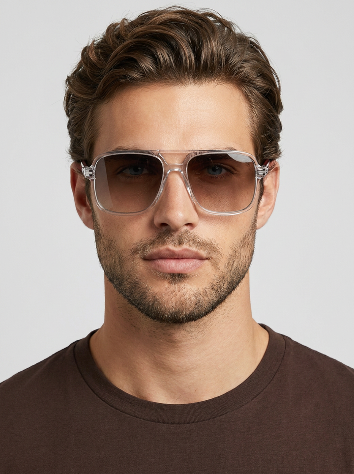 Dean | Herren Quadrat-Sonnenbrille, Schlanker Metallrahmen &amp; UV400