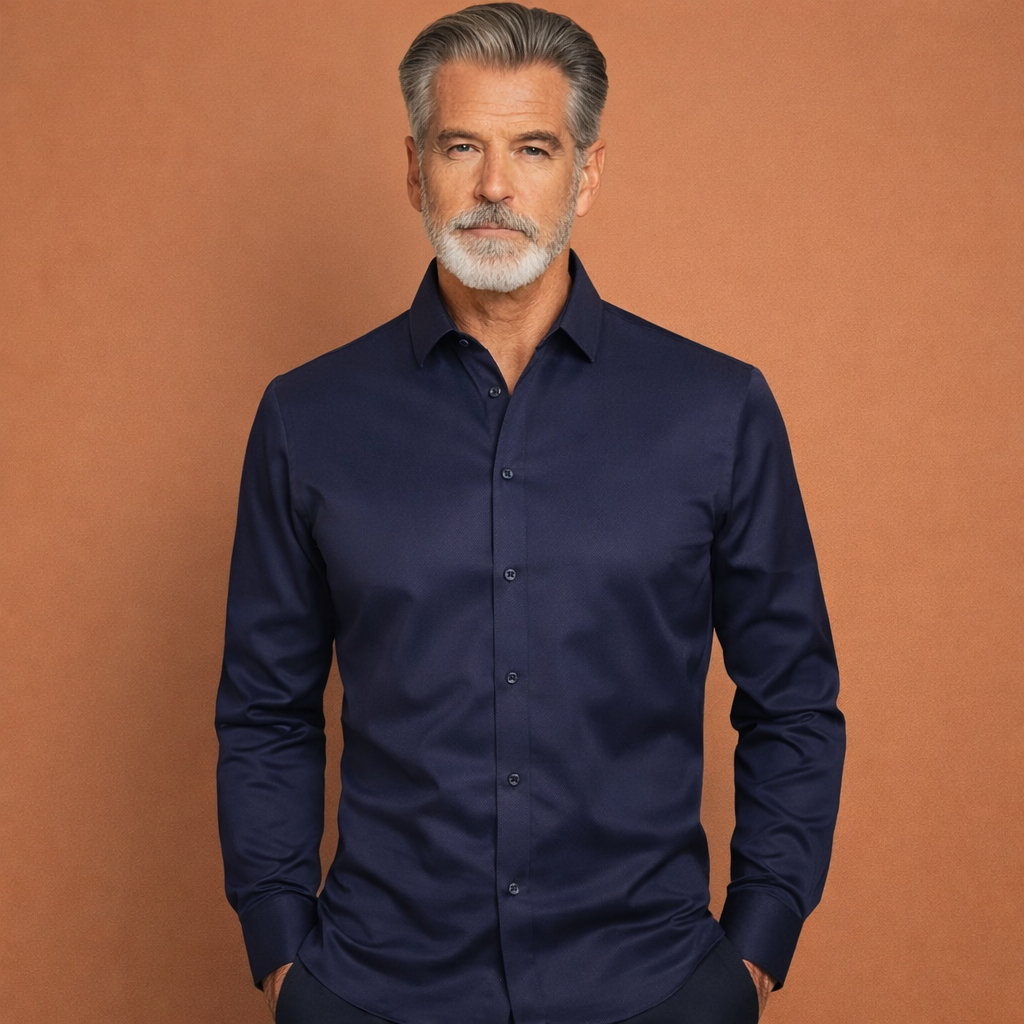 Slim-Fit Herrenhemd mit langen Ärmeln für Business- und Freizeitoutfits | Reinout