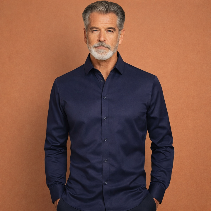 Slim-Fit Herrenhemd mit langen Ärmeln für Business- und Freizeitoutfits | Reinout