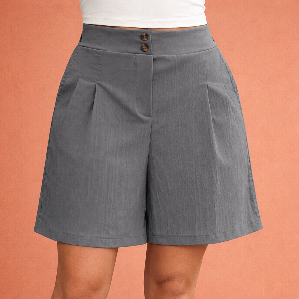 Hochtaillierte plissierte Shorts für Damen | Selina