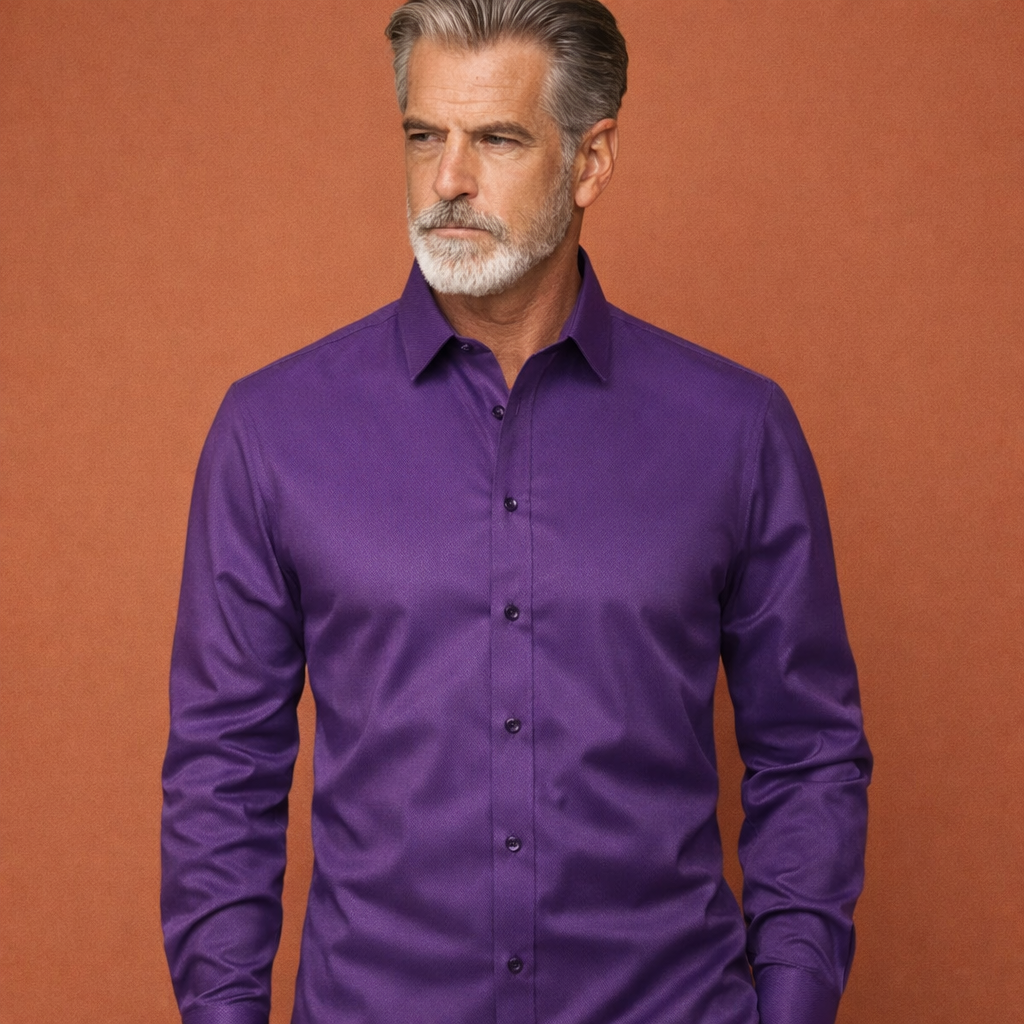 Slim-Fit Herrenhemd mit langen Ärmeln für Business- und Freizeitoutfits | Reinout