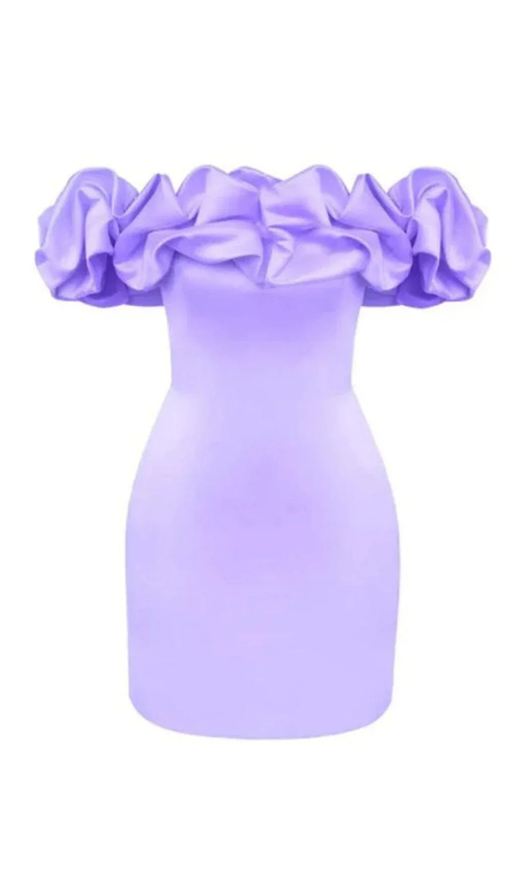 Elegantes Satinkleid mit Volant, Off-Shoulder Mini für Feste | Mirla