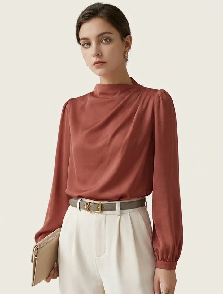 Elegante Damenbluse mit hohem Kragen - Hera