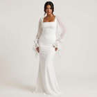 Elegantes langes Kleid mit Chiffonärmeln