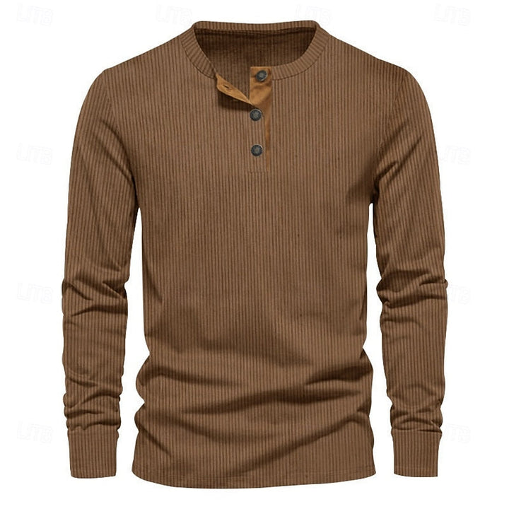 Elias | Herren Ripp-Henley mit vertikaler Textur