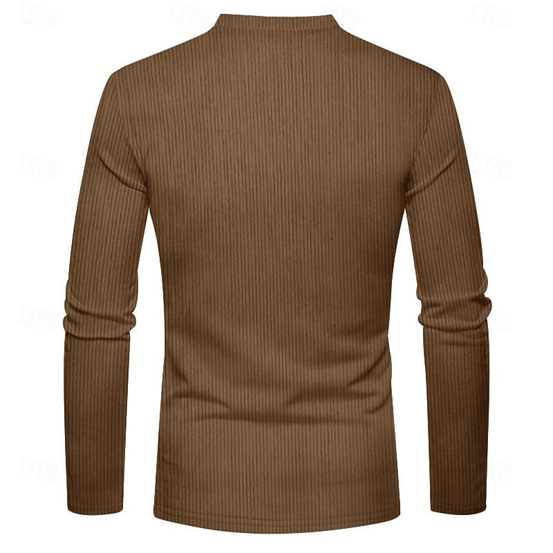Elias | Herren Ripp-Henley mit vertikaler Textur
