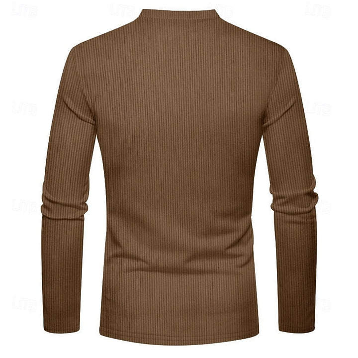 Elias | Herren Ripp-Henley mit vertikaler Textur