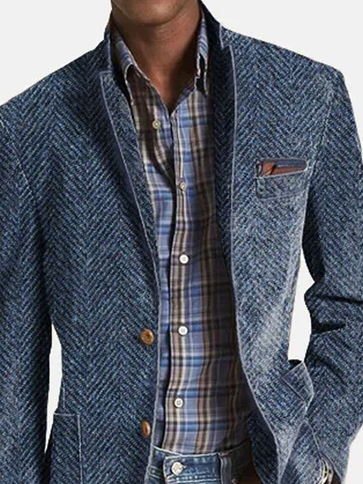Elon - Lässiger Wildleder-Blazer mit Fischgrätmuster