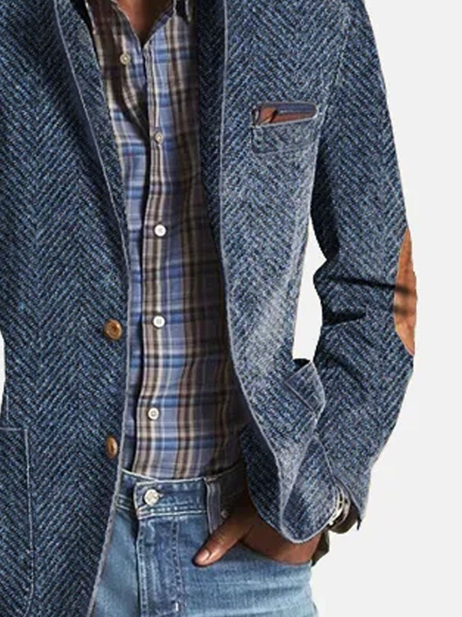 Elon - Lässiger Wildleder-Blazer mit Fischgrätmuster
