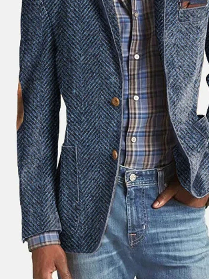 Elon - Lässiger Wildleder-Blazer mit Fischgrätmuster