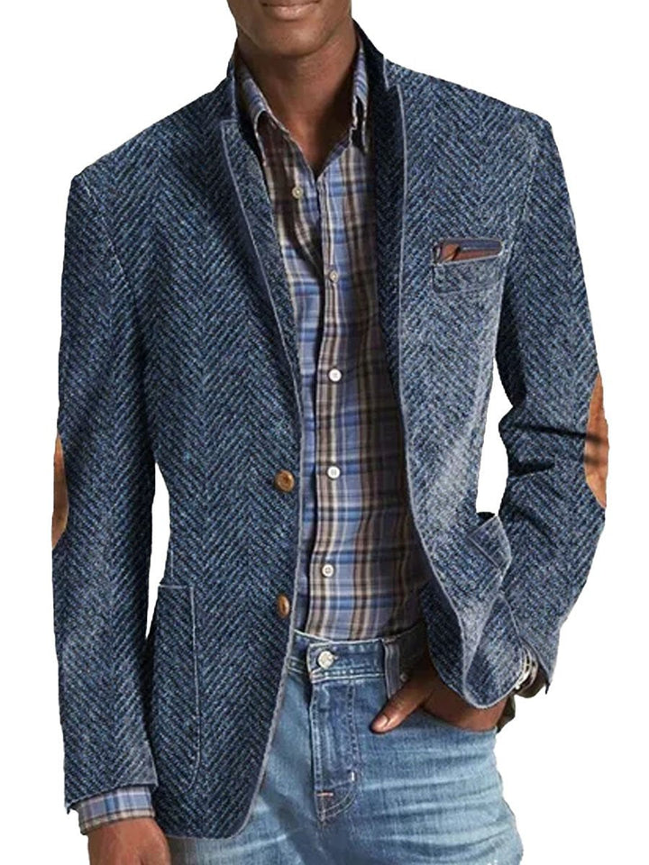 Elon - Lässiger Wildleder-Blazer mit Fischgrätmuster