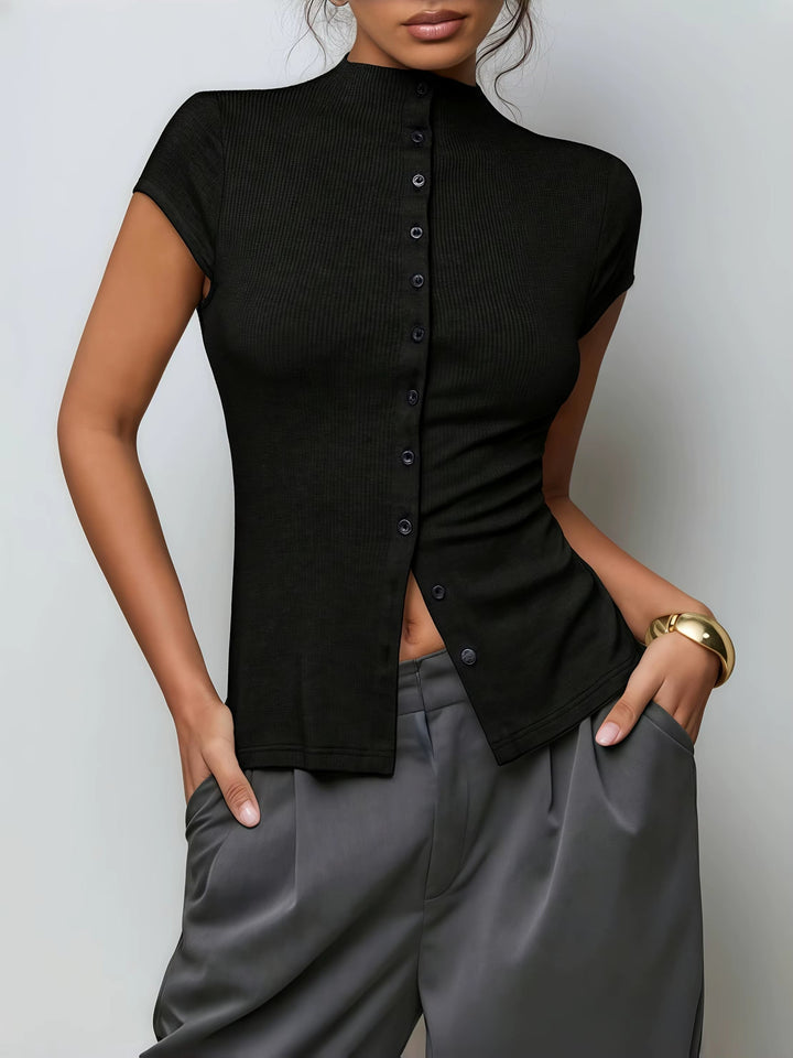 Taillierte Button-Up-Bluse – Aria