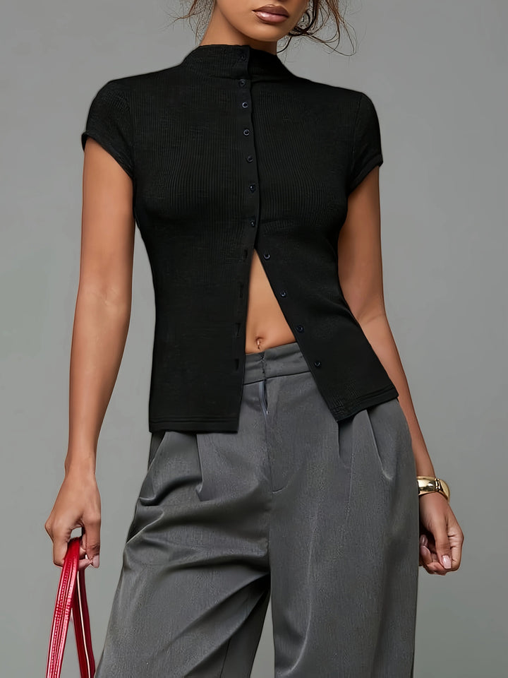 Taillierte Button-Up-Bluse – Aria