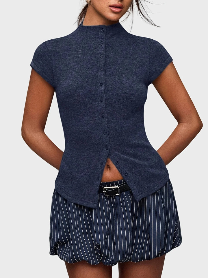 Taillierte Button-Up-Bluse – Aria