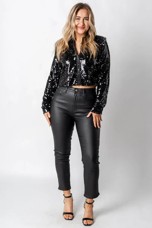 Schwarze Glitzerjacke