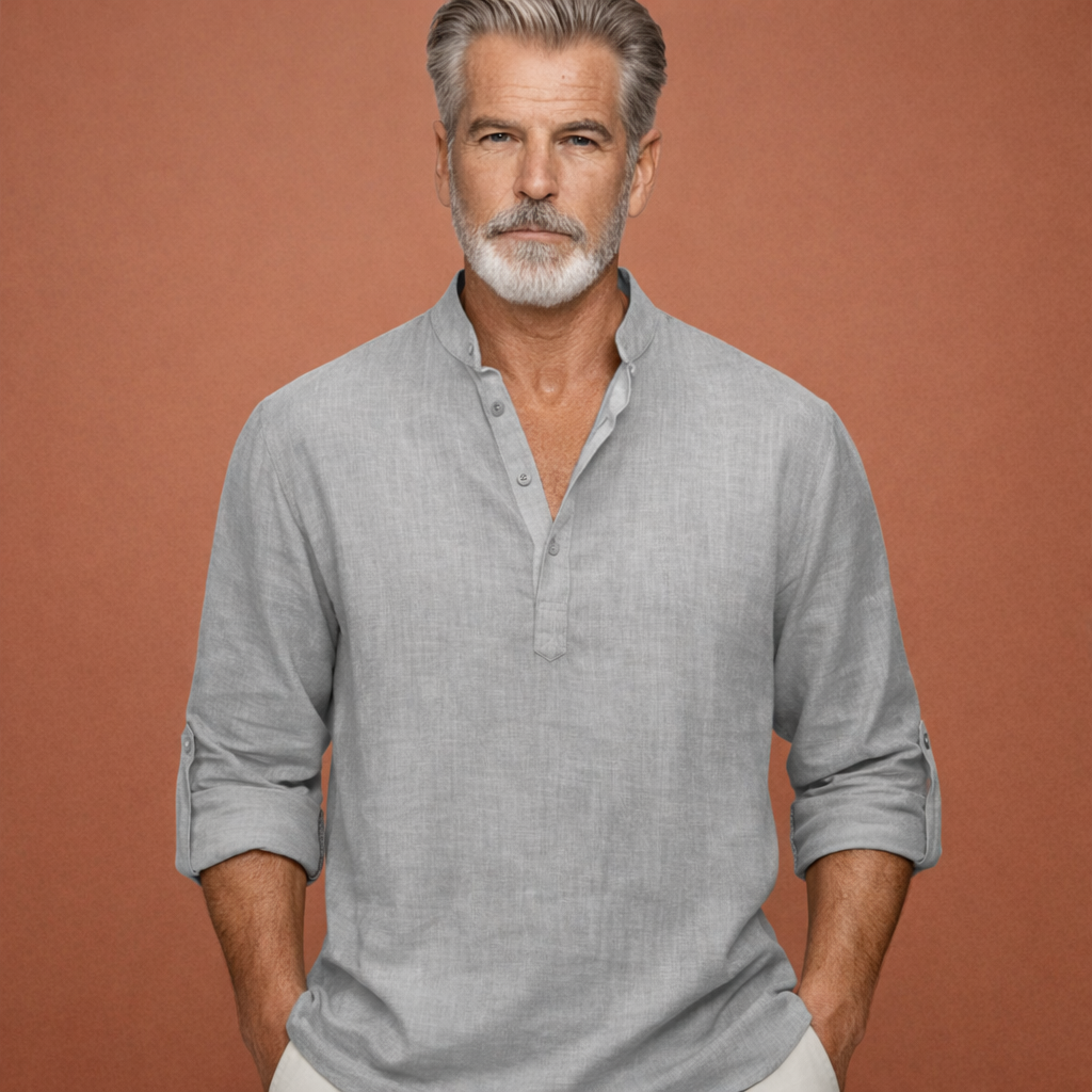 Lässiges Herren Henley-Shirt mit Knopfleiste für Herren | Tijn