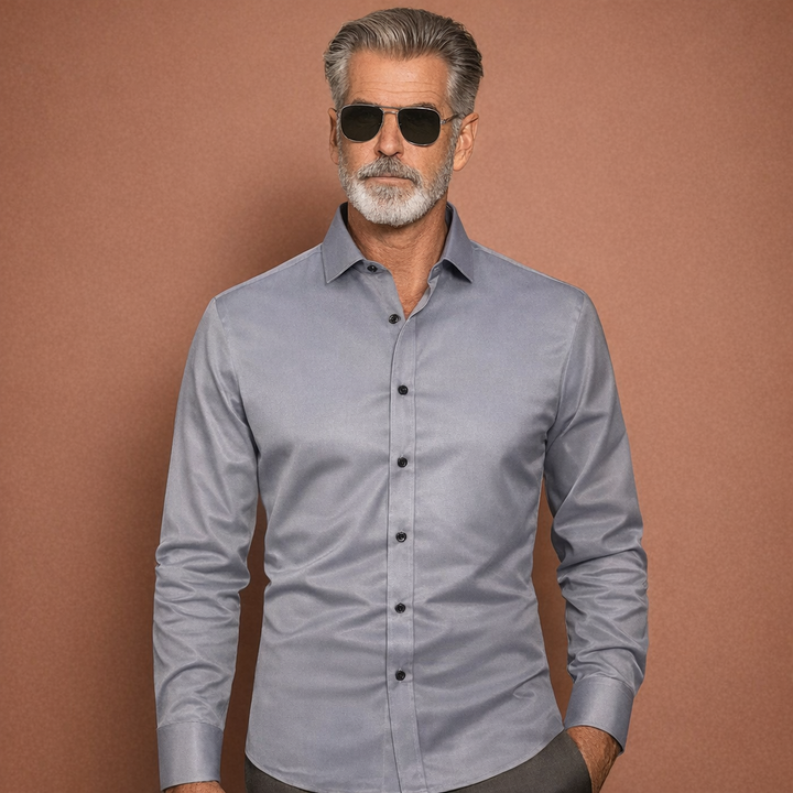 Slim-Fit Herrenhemd mit langen Ärmeln für Business- und Freizeitoutfits | Reinout