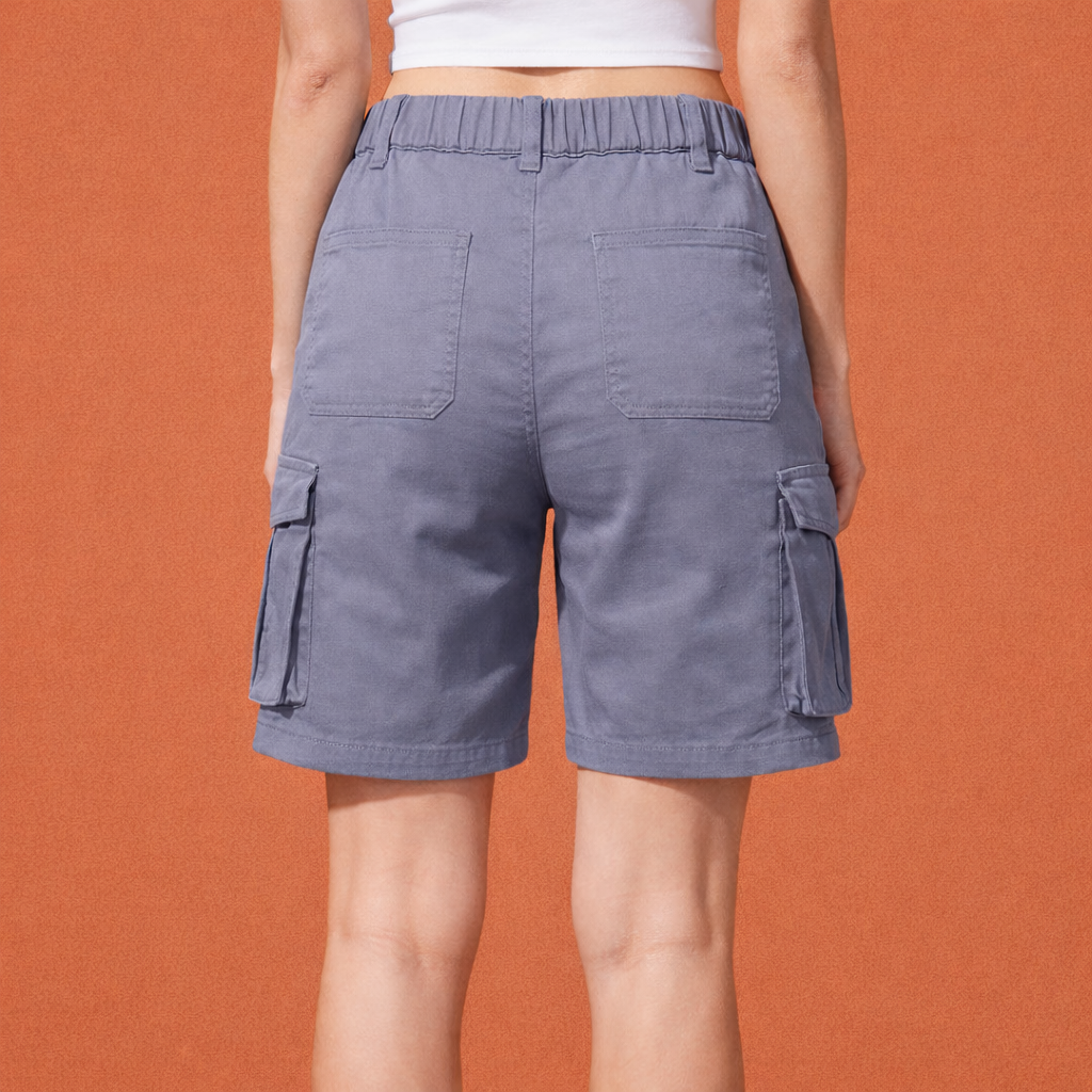 Cargo-Shorts mit elastischem Bund und mehreren Taschen für Damen | Mirelle