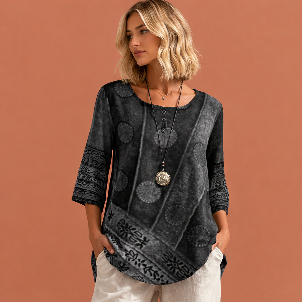 Oversized Sommertop mit buntem Druck für Damen | Noëlle