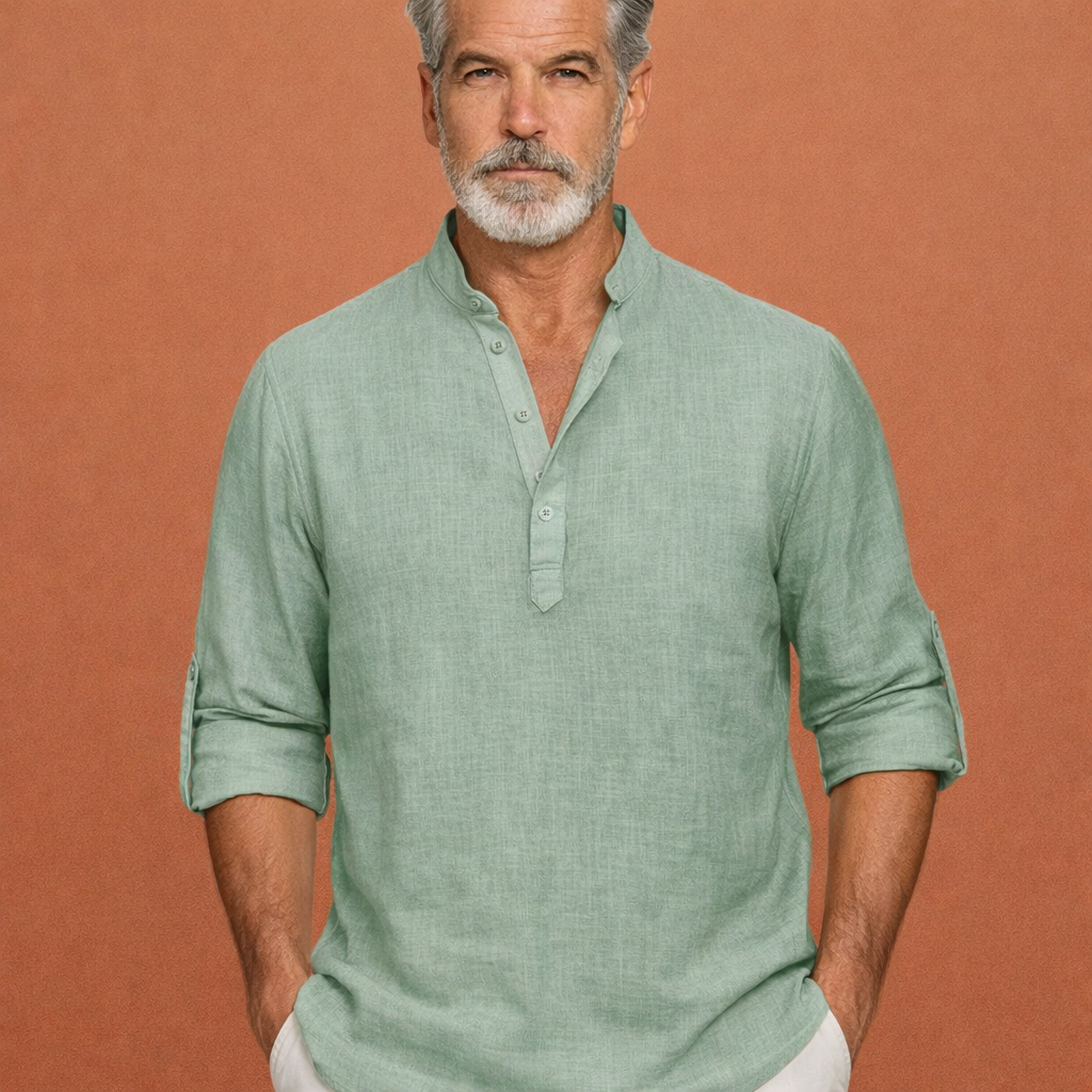 Lässiges Herren Henley-Shirt mit Knopfleiste für Herren | Tijn