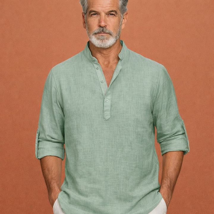 Lässiges Herren Henley-Shirt mit Knopfleiste für Herren | Tijn