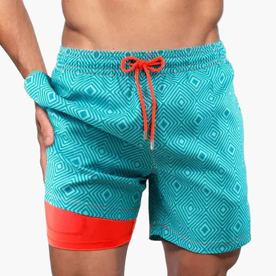 Herren-Badeshorts mit Kompressions- und schnell trocknendem Stoff