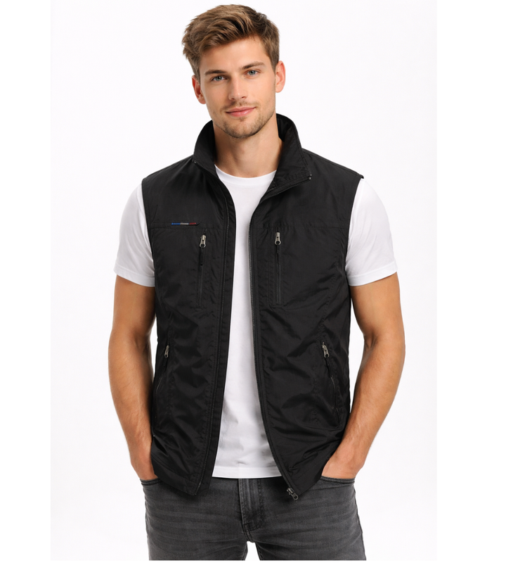 Herren Bodywarmer mit Reißverschluss und Stehkragen Outdoor Weste