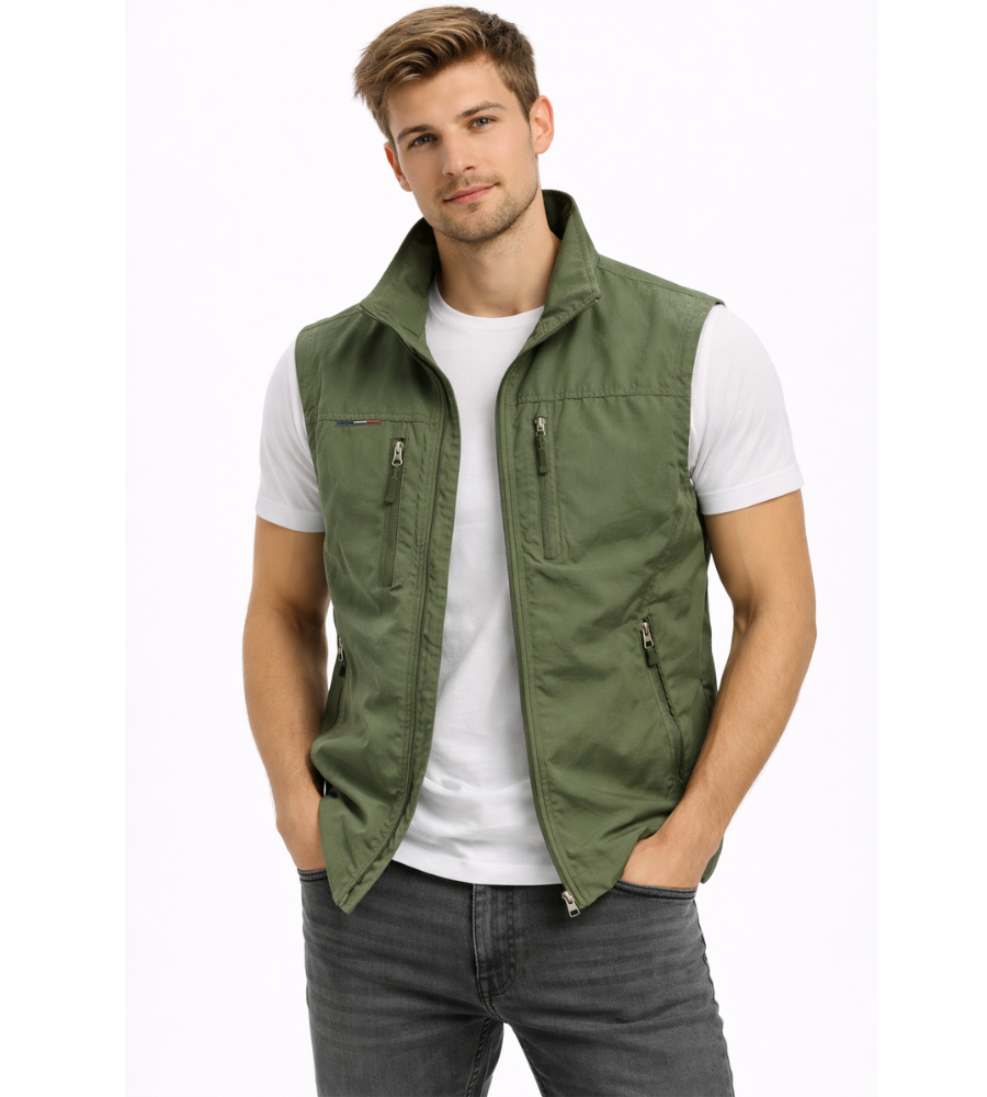 Herren Bodywarmer mit Reißverschluss und Stehkragen Outdoor Weste