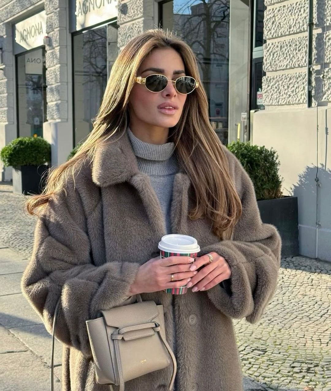 Mary - Retro Ovaler Metallrahmen Sonnenbrille mit getönten Gläsern