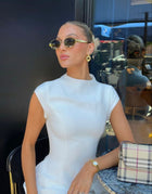 Mary - Retro Ovaler Metallrahmen Sonnenbrille mit getönten Gläsern