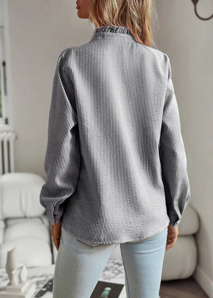 Elegante Bluse Damen langärmelig mit Knopfleiste